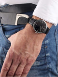  Shop Authentic Hugo Boss Jackson Black Dial Black Leather Strap Watch for Men - 1513369 - Luxxuri