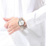  Shop Authentic Emporio Armani Kappa Quartz Silver Dial Two Tone Mesh Bracelet Watch For Men - AR11093 - Luxxuri