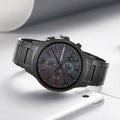  Shop Authentic Emporio Armani Renato Chronograph Mother of Pearl Black Dial Black Steel Strap Watch For Men - AR11275 - Luxxuri
