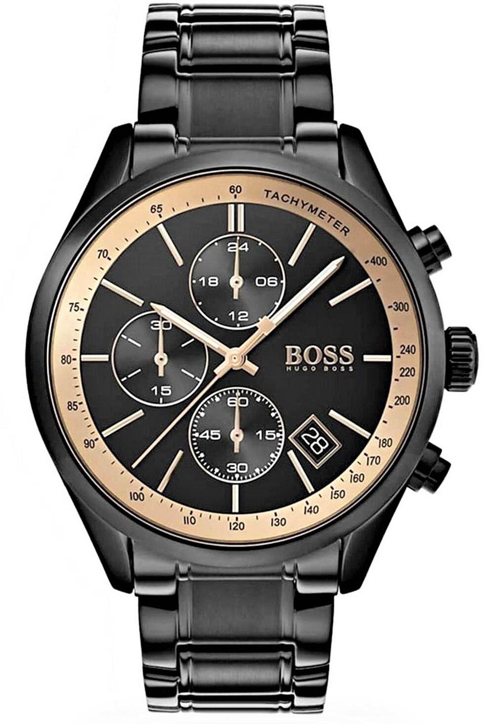  Shop Authentic Hugo Boss Grand Prix Black Dial Black Steel Strap Watch for Men - 1513578 - Luxxuri