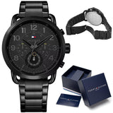  Shop Authentic Tommy Hilfiger Briggs Black Dial Black Steel Strap Watch for Men  - 1791423 - Luxxuri