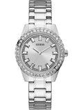  Shop Authentic Guess Sparkler Diamonds Silver Dial Silver Steel Strap Watch for Women - GW0111L1 - Luxxuri