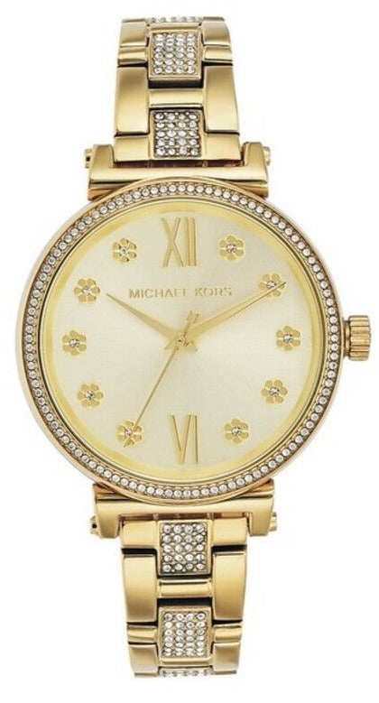  Shop Authentic Michael Kors Sofie Quartz Gold Dial Gold Steel Strap Watch For Women - MK3881 - Luxxuri