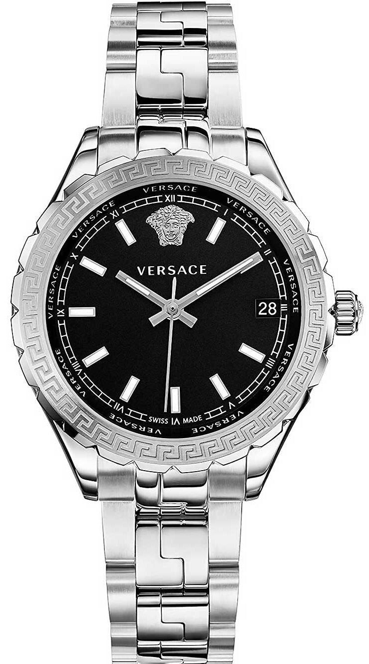  Shop Authentic Versace Hellenyium Black Dial Silver Steel Strap Watch for Women - V12020015 - Luxxuri