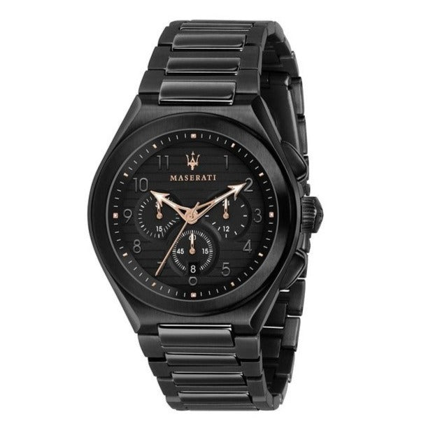  Shop Authentic Maserati Triconic Quartz Black Dial Black Steel Strap Watch For Men - R8873639003 - Luxxuri