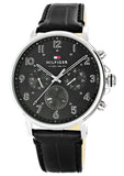  Shop Authentic Tommy Hilfiger Daniel Black Dial Black Leather Strap Watch for Men - 1710381 - Luxxuri
