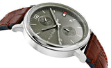  Shop Authentic Tommy Hilfiger Daniel Grey Dial Brown Leather Strap Watch for Men - 1710416 - Luxxuri