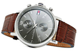 Shop Authentic Tommy Hilfiger Daniel Grey Dial Brown Leather Strap Watch for Men - 1710416 - Luxxuri