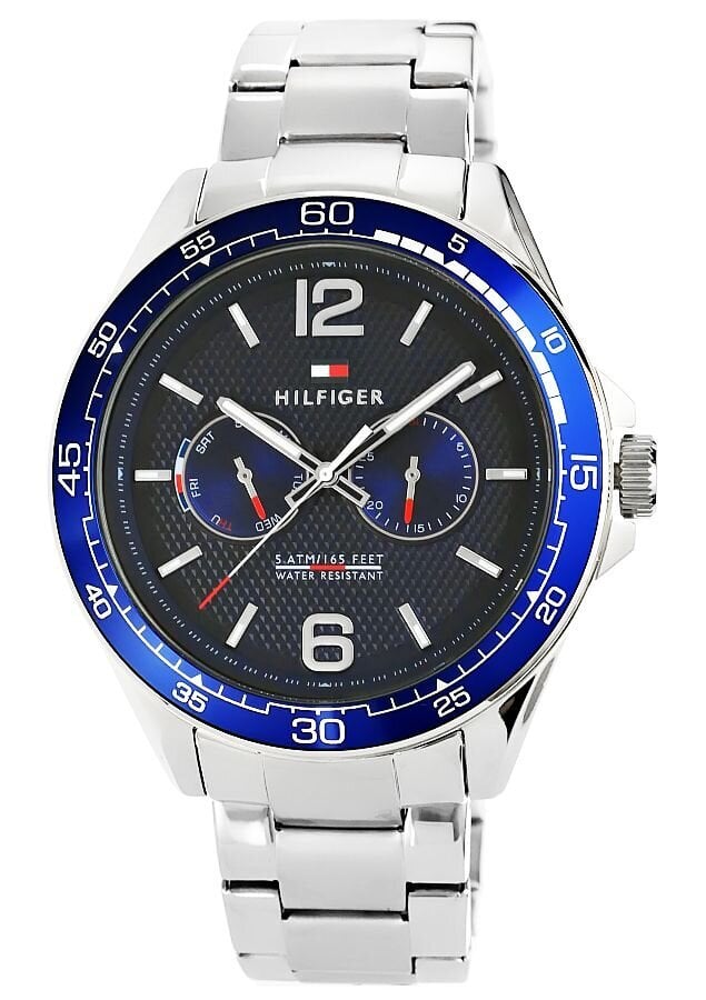  Shop Authentic Tommy Hilfiger Erik Chronograph Blue Dial Silver Steel Strap Watch for Men - 1791366 - Luxxuri