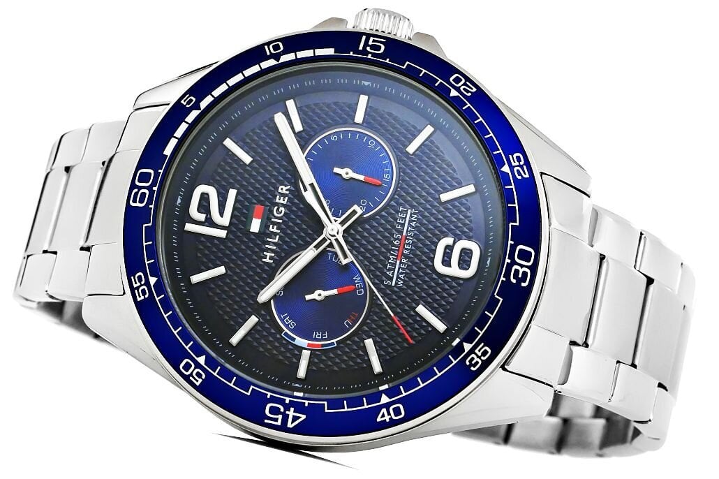  Shop Authentic Tommy Hilfiger Erik Chronograph Blue Dial Silver Steel Strap Watch for Men - 1791366 - Luxxuri