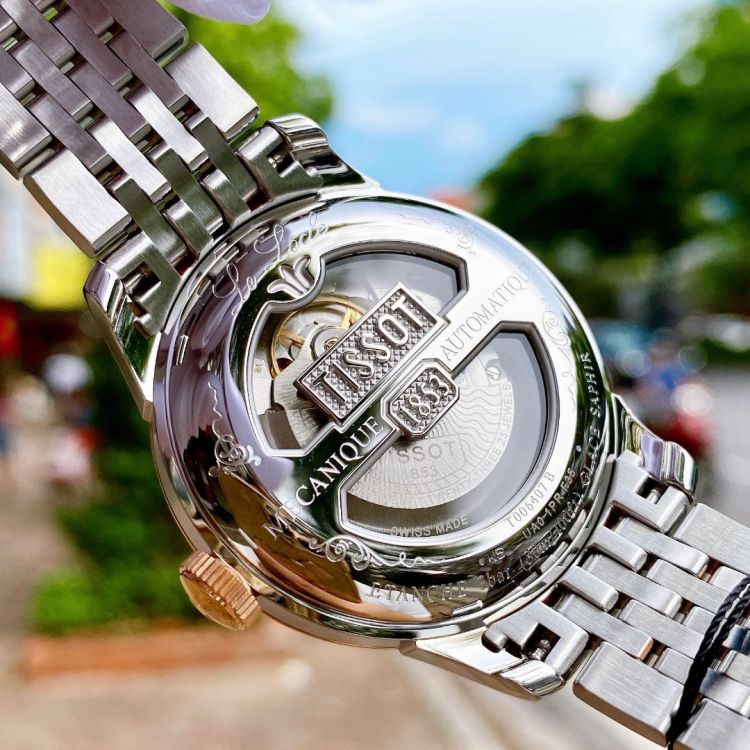 Tissot Le Locle Powermatic 80 Diamonds Silver Dial Two Tone Steel Strap Watch For Men - T006.407.22.036.01