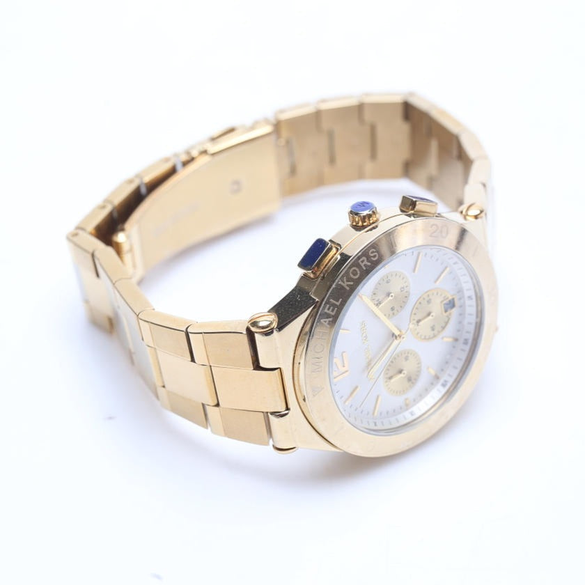  Shop Authentic Michael Kors Wyatt Chronograph White Dial Gold Steel Strap Watch For Women - MK5933 - Luxxuri