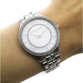  Shop Authentic Michael Kors Lauryn Mother of Pearl Dial Silver Steel Strap Watch for Women - MK3900 - Luxxuri