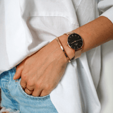  Shop Authentic Daniel Wellington Classic Petite Black Dial Gold Mesh Bracelet Watch For Women - DW00100347 - Luxxuri
