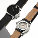  Shop Authentic Movado Museum Black Dial Black Leather Strap Watch For Men - 2100002 - Luxxuri