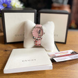  Shop Authentic Gucci G Timeless Pink Dial Pink Leather Strap Watch For Women - YA1264083 - Luxxuri
