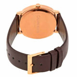  Shop Authentic Calvin Klein Posh Silver Dial Brown Leather Strap Watch for Men - K8Q316G6 - Luxxuri