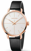  Shop Authentic Calvin Klein Even White Dial Black Leather Strap Watch for Women - K7B216C6 - Luxxuri