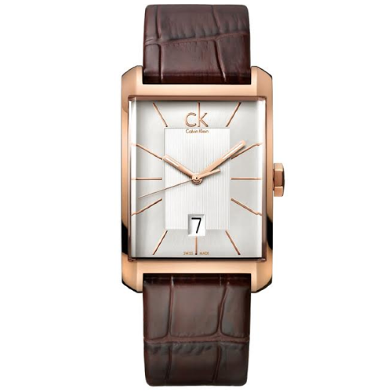  Shop Authentic Calvin Klein Window Silver Dial Brown Leather Strap Watch for Men - K2M21620 - Luxxuri