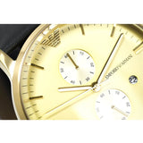  Shop Authentic Emporio Armani Gianni Beige Dial Grey Leather Strap Watch For Men - AR0386 - Luxxuri