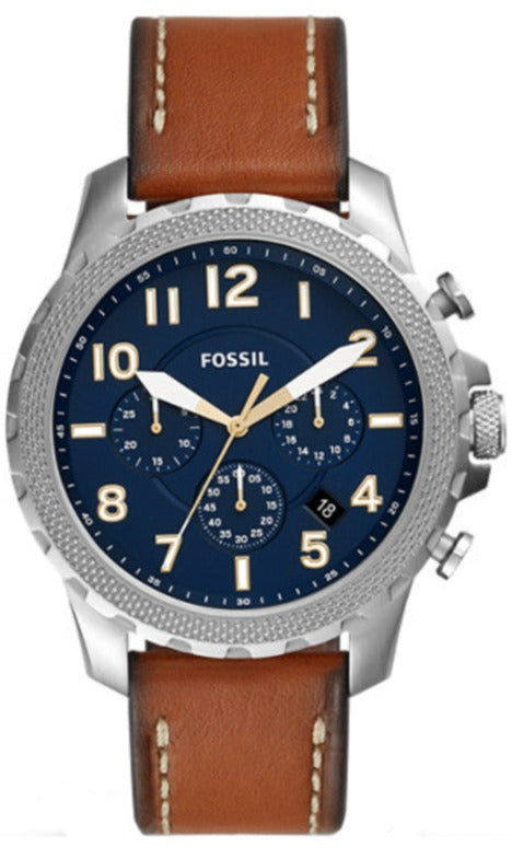  Shop Authentic Fossil Bowman Chronograph Blue Dial Brown Leather Strap Watch for Men - FS5602 - Luxxuri