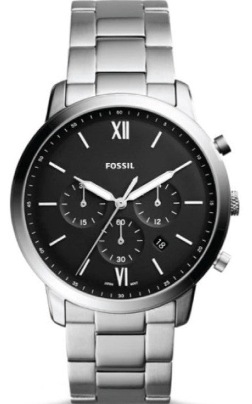  Shop Authentic Fossil Neutra Chronograph Black Dial Silver Steel Strap Watch for Men - FS5384 - Luxxuri