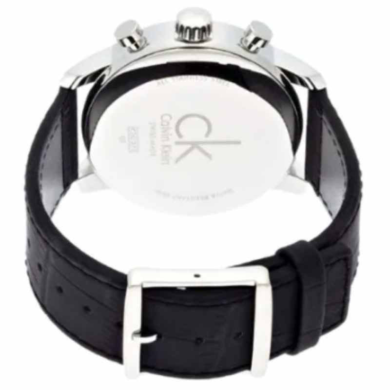  Shop Authentic Calvin Klein City Chronograph Silver Dial Black Leather Strap Watch for Men - K2G271C6 - Luxxuri