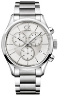  Shop Authentic Calvin Klein Masculine Chronograph White Dial Silver Steel Strap Watch for Men - K2H27126 - Luxxuri
