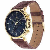  Shop Authentic Tommy Hilfiger Daniel Blue Dial Brown Leather Strap Watch for Men - 1710380 - Luxxuri