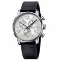  Shop Authentic Calvin Klein City Chronograph Silver Dial Black Leather Strap Watch for Men - K2G271C6 - Luxxuri