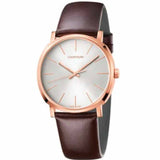  Shop Authentic Calvin Klein Posh Silver Dial Brown Leather Strap Watch for Men - K8Q316G6 - Luxxuri