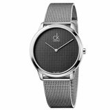  Shop Authentic Calvin Klein Minimalist Black Dial Silver Mesh Bracelet Watch for Men - K3M2112X - Luxxuri