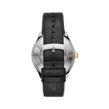  Shop Authentic Emporio Armani Zeta Skeleton Automatic Silver Dial Black Leather Strap Watch For Men - AR60018 - Luxxuri