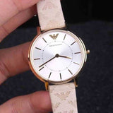  Shop Authentic Emporio Armani Classic Kappa White Dial Brown Leather Strap Watch For Women - AR11009 - Luxxuri