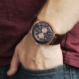  Shop Authentic Guess Rigor Analog Brown Dial Brown Leather Strap Watch For Men - W0040G3 - Luxxuri