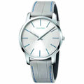  Shop Authentic Calvin Klein City Silver Dial Grey Leather Strap Watch for Men - K2G211Q4 - Luxxuri