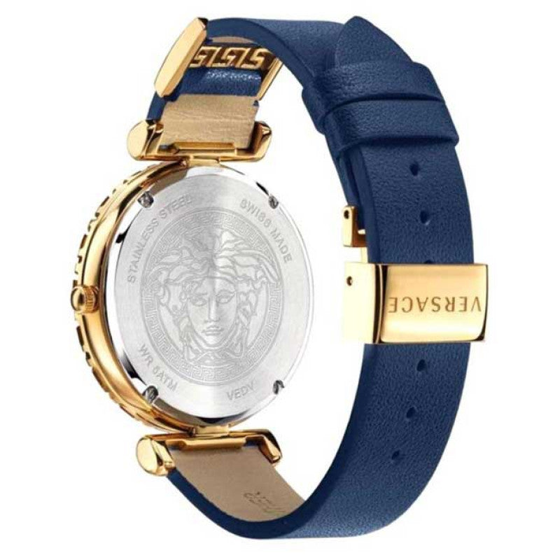  Shop Authentic Versace Palazzo Empire Greca Quartz Blue Dial Blue Leather Strap Watch for Women - VEDV00219 - Luxxuri