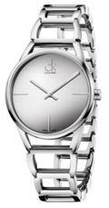 Shop Authentic Calvin Klein Stately Silver Dial Silver Steel Strap Watch for Women - K3G23128 - Luxxuri