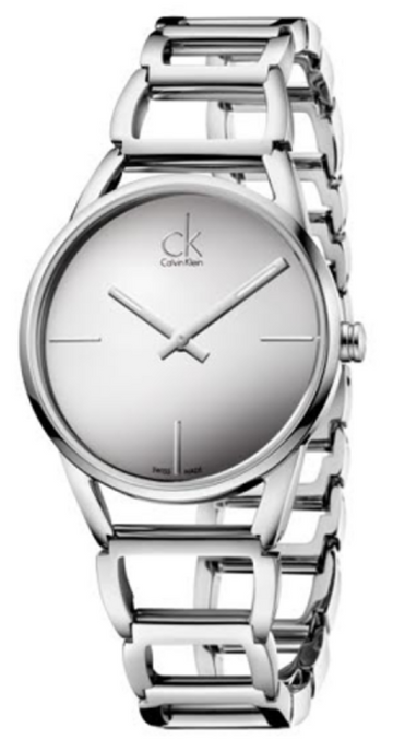  Shop Authentic Calvin Klein Stately Silver Dial Silver Steel Strap Watch for Women - K3G23128 - Luxxuri