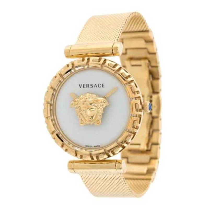  Shop Authentic Versace Palazzo Empire Greca White Dial Gold Mesh Bracelet Watch for Women - VEDV00619 - Luxxuri