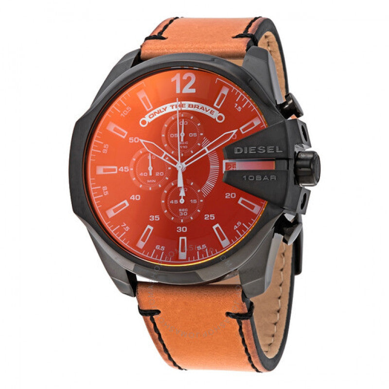  Shop Authentic Diesel Mega Chief Chronograph Copper Dial Brown Leather Strap Watch For Men - DZ4476 - Luxxuri