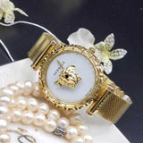  Shop Authentic Versace Palazzo Empire Greca White Dial Gold Mesh Bracelet Watch for Women - VEDV00619 - Luxxuri
