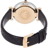  Shop Authentic Emporio Armani Gianni T Bar Analog Blue Dial Black Leather Strap Watch For Women - AR1989 - Luxxuri