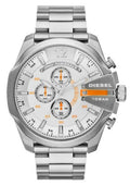 Shop Authentic Diesel Mega Chief Quartz Chronograph White Dial Steel Strap Watch For Men - DZ4328 - Luxxuri