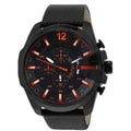  Shop Authentic Diesel Mega Chief Chronograph Black Dial Black Leather Strap Watch For Men - DZ4291 - Luxxuri