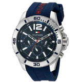  Shop Authentic Tommy Hilfiger Nolan Chronograph Blue Dial Blue Rubber Strap Watch for Men - 1791142 - Luxxuri