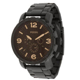  Shop Authentic Fossil Nate Chrongraph Ion Plated Black Dial Black Steel Strap Watch for Men - JR1356 - Luxxuri