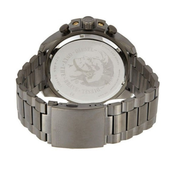 Diesel Mega Chief Chronograph Grey Dial Grey Steel Strap Watch For Men - DZ4466