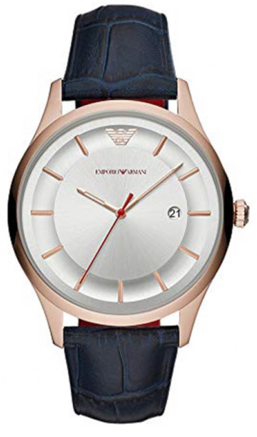  Shop Authentic Emporio Armani Classic Silver Dial Blue Leather Strap Watch For Men - AR11131 - Luxxuri