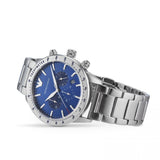  Shop Authentic Emporio Armani Mario Chronograph Blue Dial Silver Steel Strap Watch For Men - AR11306 - Luxxuri